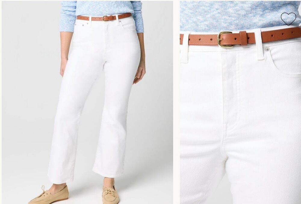 J Crew Ankle Flair Jeans White NWT 32